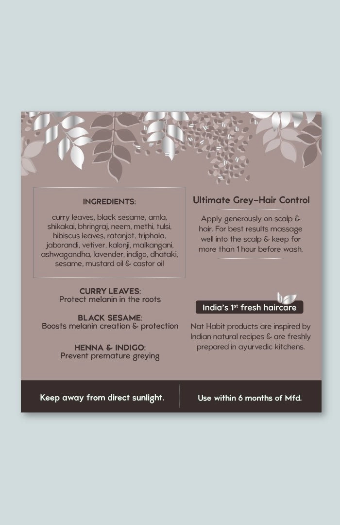 <strong>Curry Sesame Winter Hair Oil</strong> <br><i>Grey-Hair Control</i>