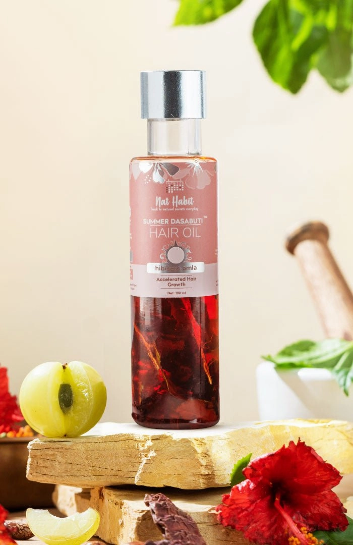 <strong>Hibiscus Amla Summer Hair Oil</strong> <br><i>Accelerated Hair Growth</i>