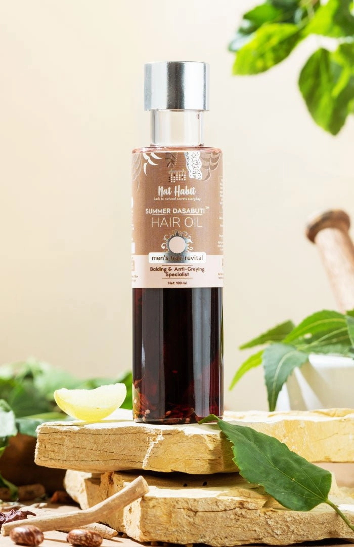 <strong>Men's Revital Summer Hair Oil</strong> <br><i>Balding & Anti-Greying Specialist</i>