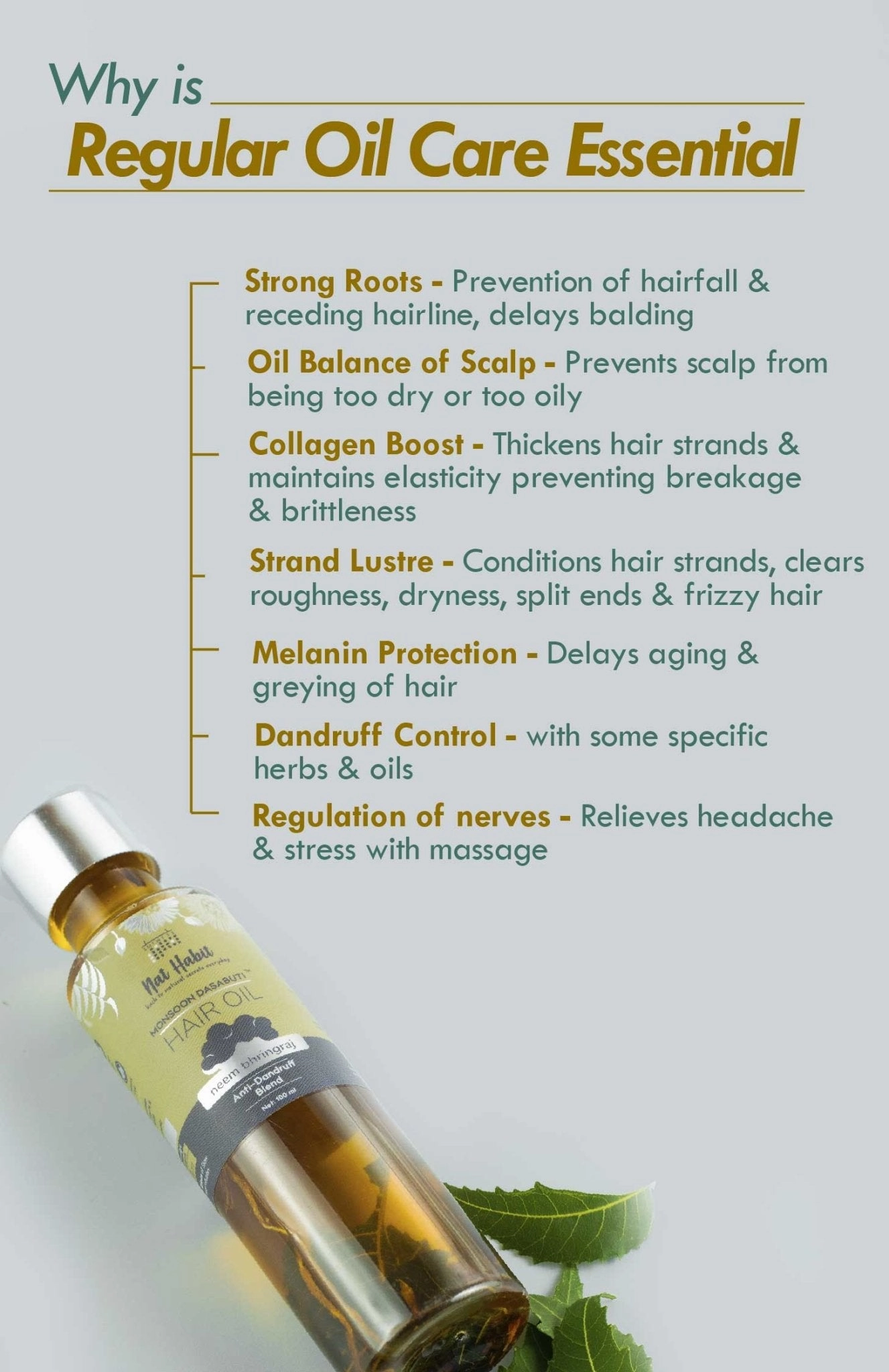 <strong>Neem Bhringraj Monsoon Hair Oil</strong> <br><i>Anti-Dandruff Blend</i>