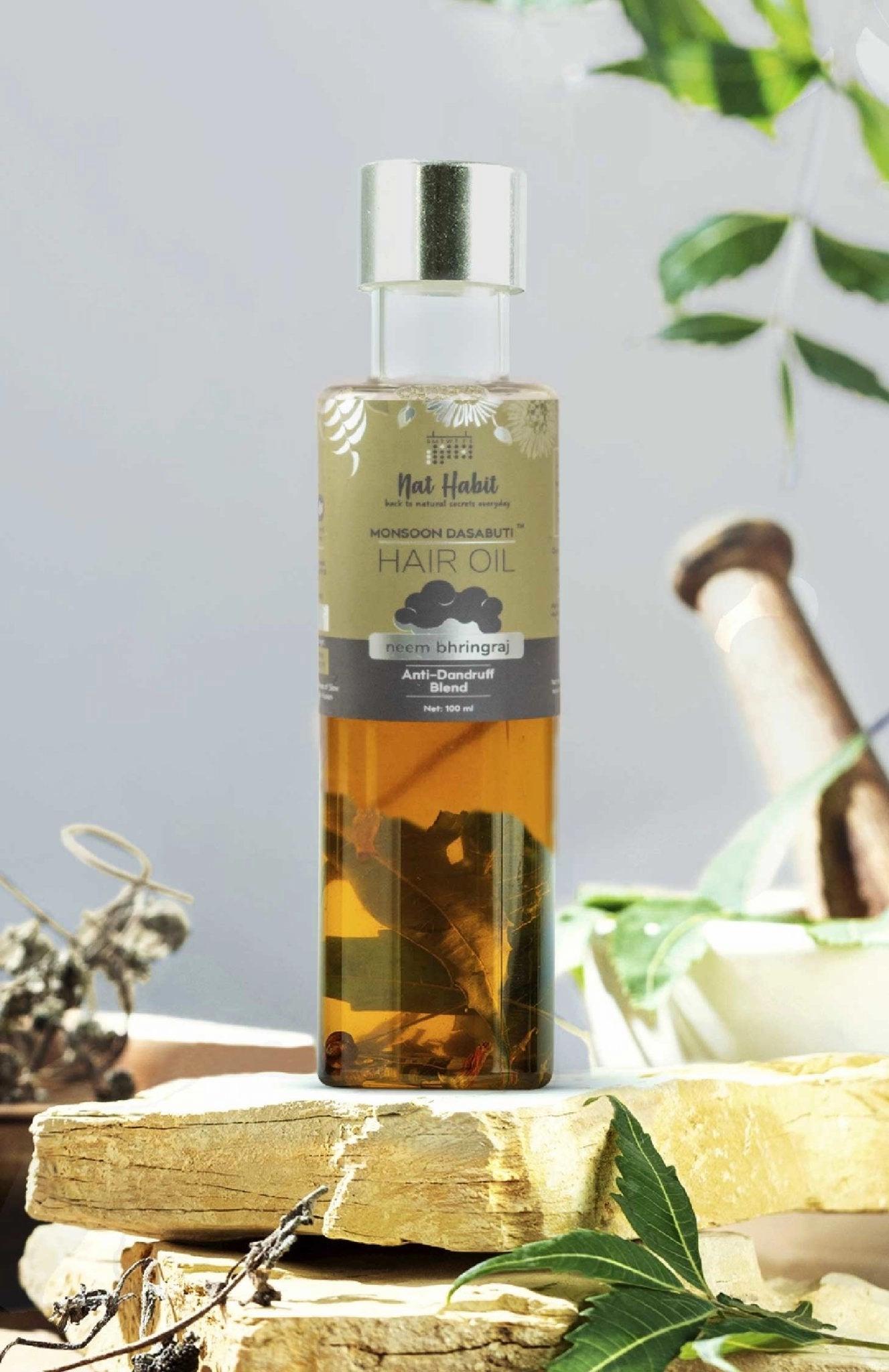 <strong>Neem Bhringraj Monsoon Hair Oil</strong> <br><i>Anti-Dandruff Blend</i>
