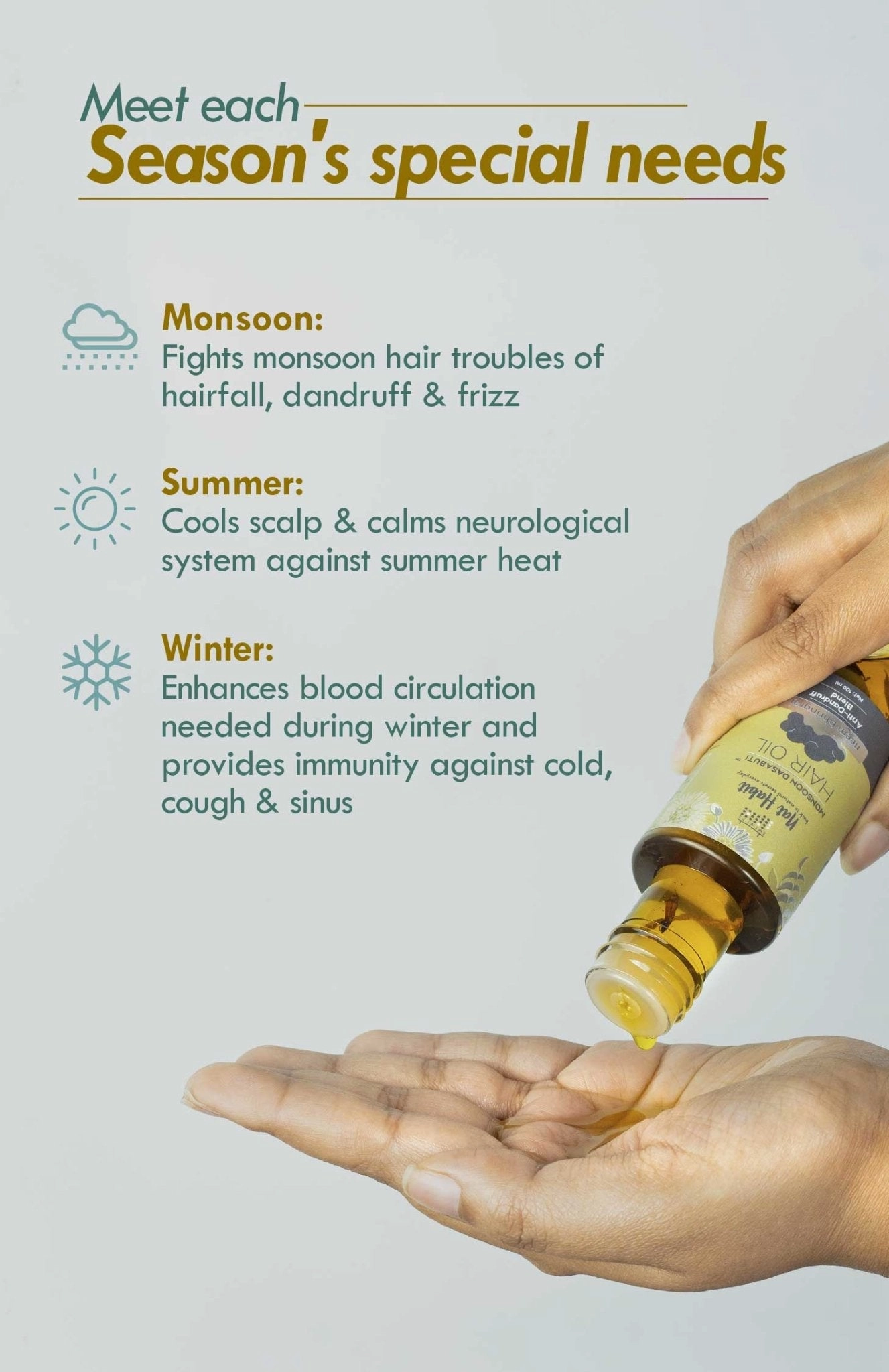 <strong>Neem Bhringraj Monsoon Hair Oil</strong> <br><i>Anti-Dandruff Blend</i>
