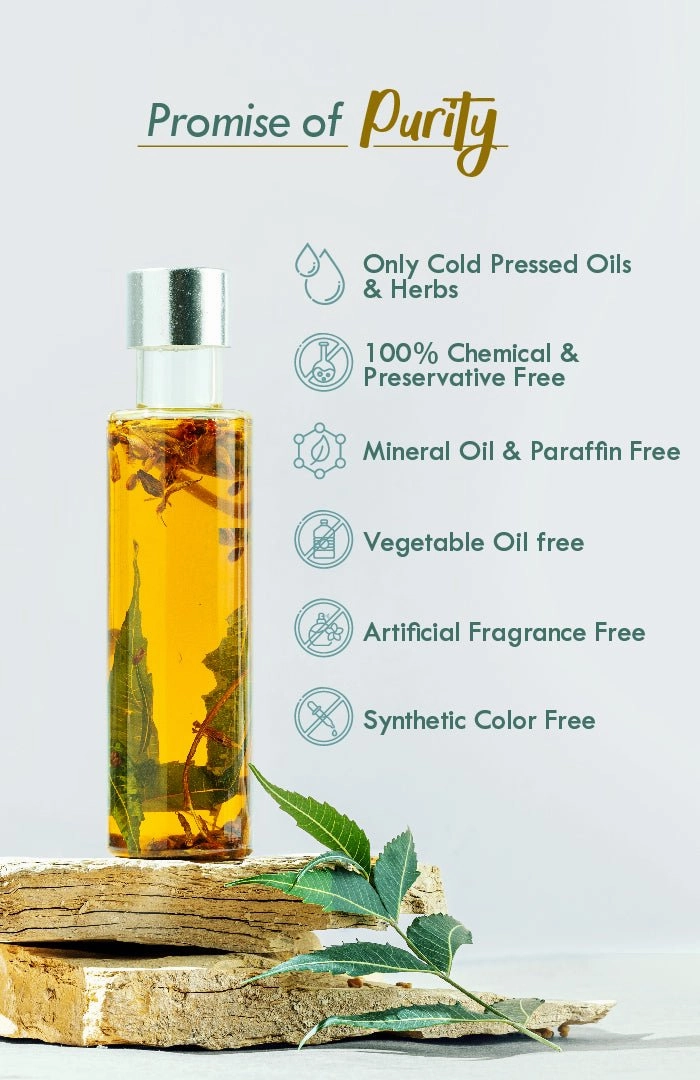 <strong>Neem Bhringraj Winter Hair Oil</strong> <br><i>Anti-Dandruff Blend</i>