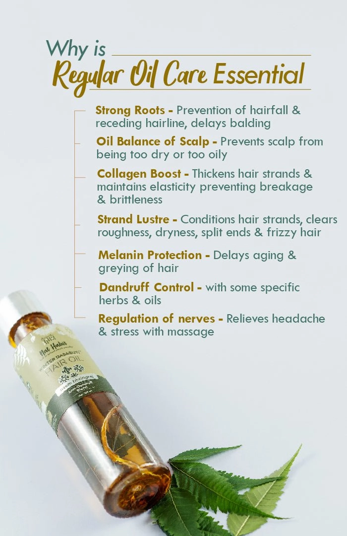 <strong>Neem Bhringraj Winter Hair Oil</strong> <br><i>Anti-Dandruff Blend</i>