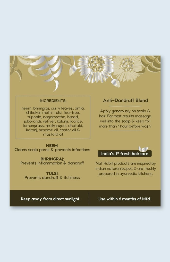 <strong>Neem Bhringraj Winter Hair Oil</strong> <br><i>Anti-Dandruff Blend</i>