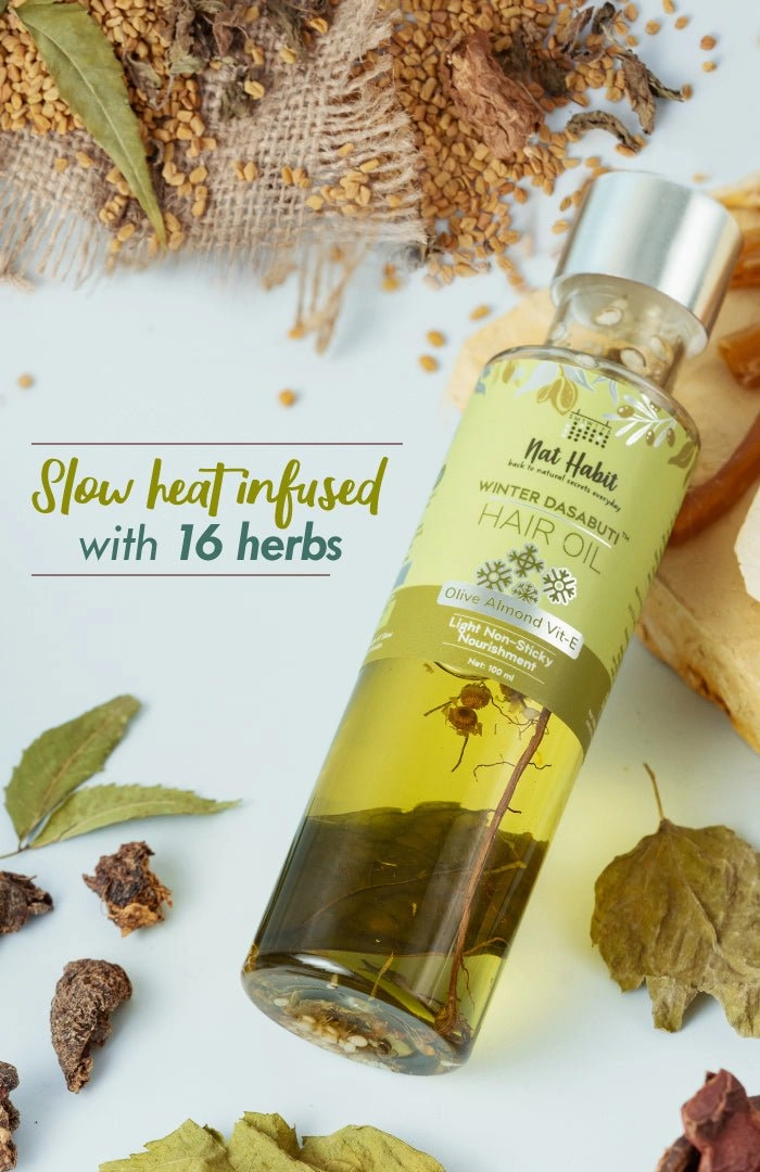 <strong>Olive Almond Vit-E Winter Hair Oil</strong> <br><i>Light Non-Sticky Nourishment</i>
