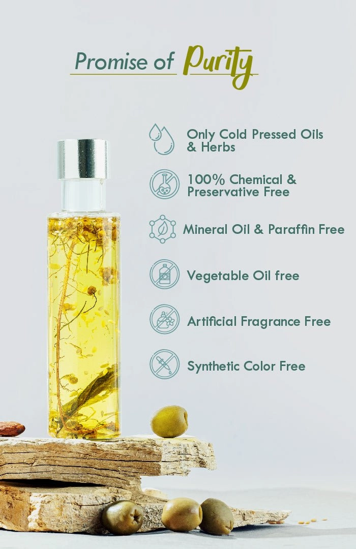 <strong>Olive Almond Vit-E Winter Hair Oil</strong> <br><i>Light Non-Sticky Nourishment</i>