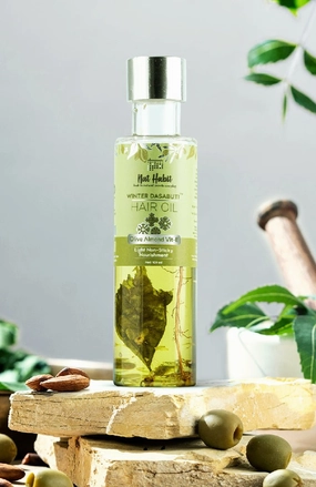 <strong>Olive Almond Vit-E Winter Hair Oil</strong> <br><i>Light Non-Sticky Nourishment</i>