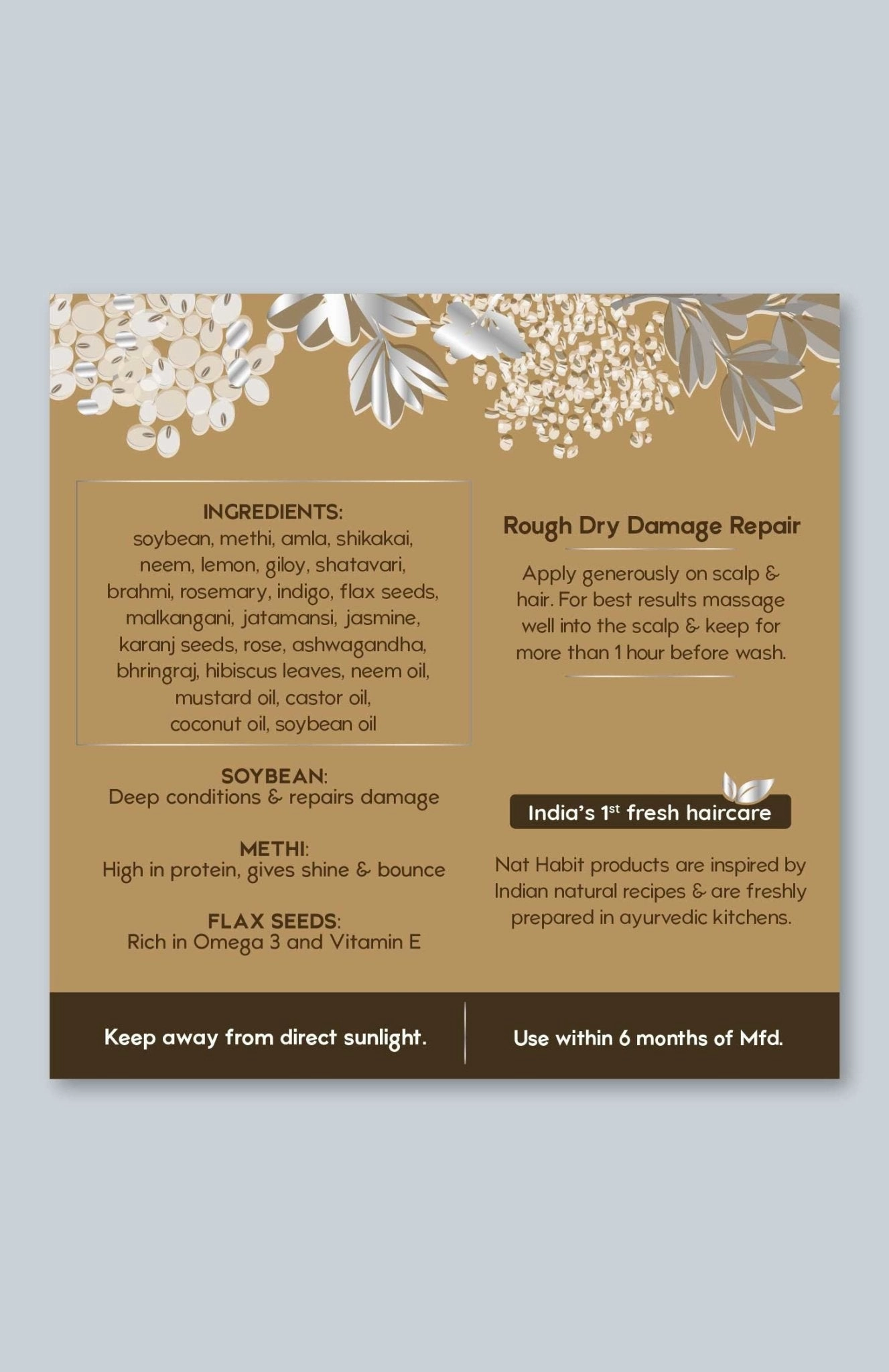 <strong>Soybean Methi Monsoon Hair Oil</strong> <br><i>Rough Dry Damage Repair</i>