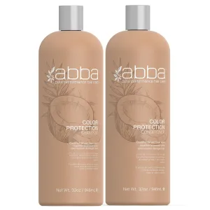 ABBA - Pure Color Protection Shampoo & Conditioner Shine Enhancing & Nourishing Value Duo Set – Coconut Oil & Sage, 32 fl oz Each
