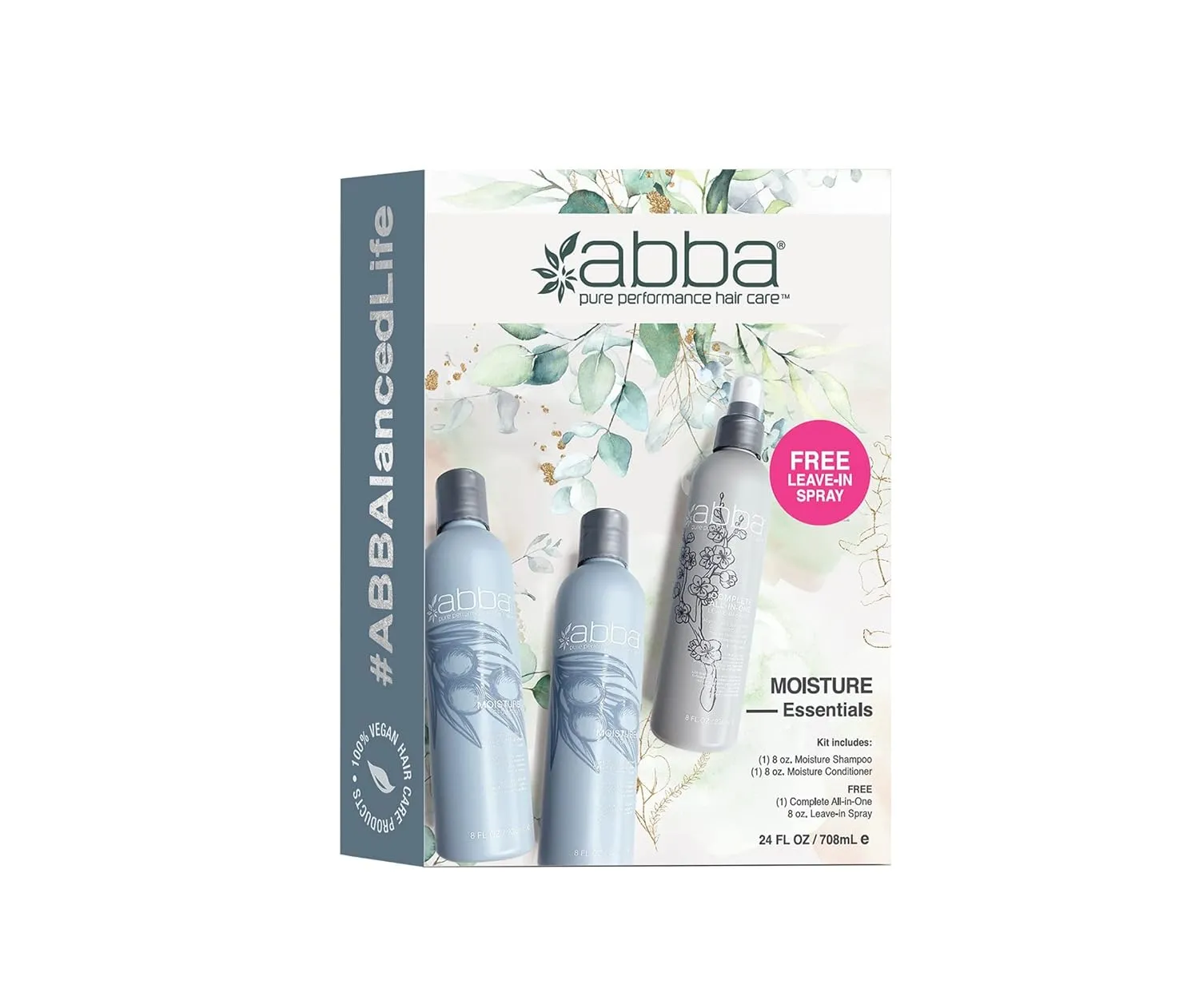 ABBA - Pure Essentials Value Trio – Shampoo, Conditioner & Bonus All-In-One Leave-In Spray