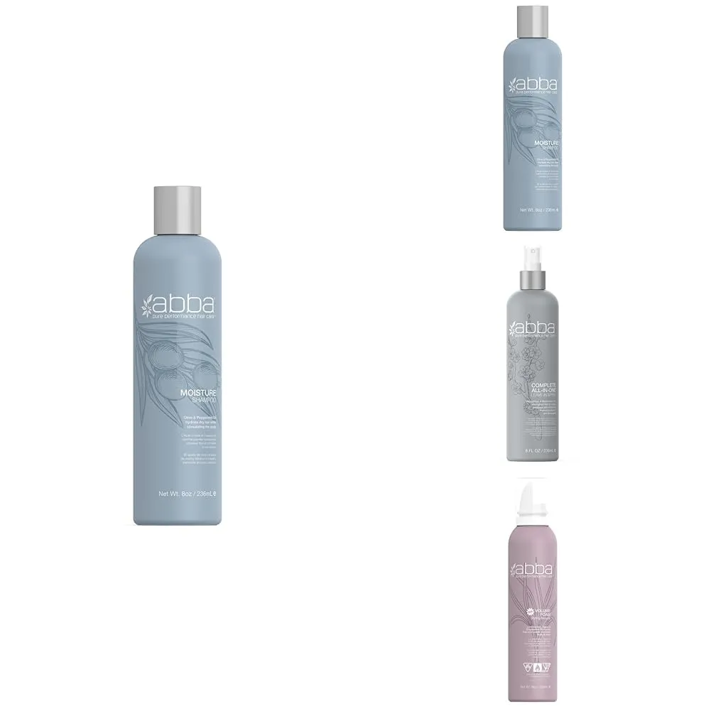ABBA - Pure Moisture Regimen - Pure Volume Foam Styling Mousse & All-in-One Leave-In Spray & Pure Moisture Shampoo & Conditioner Duo