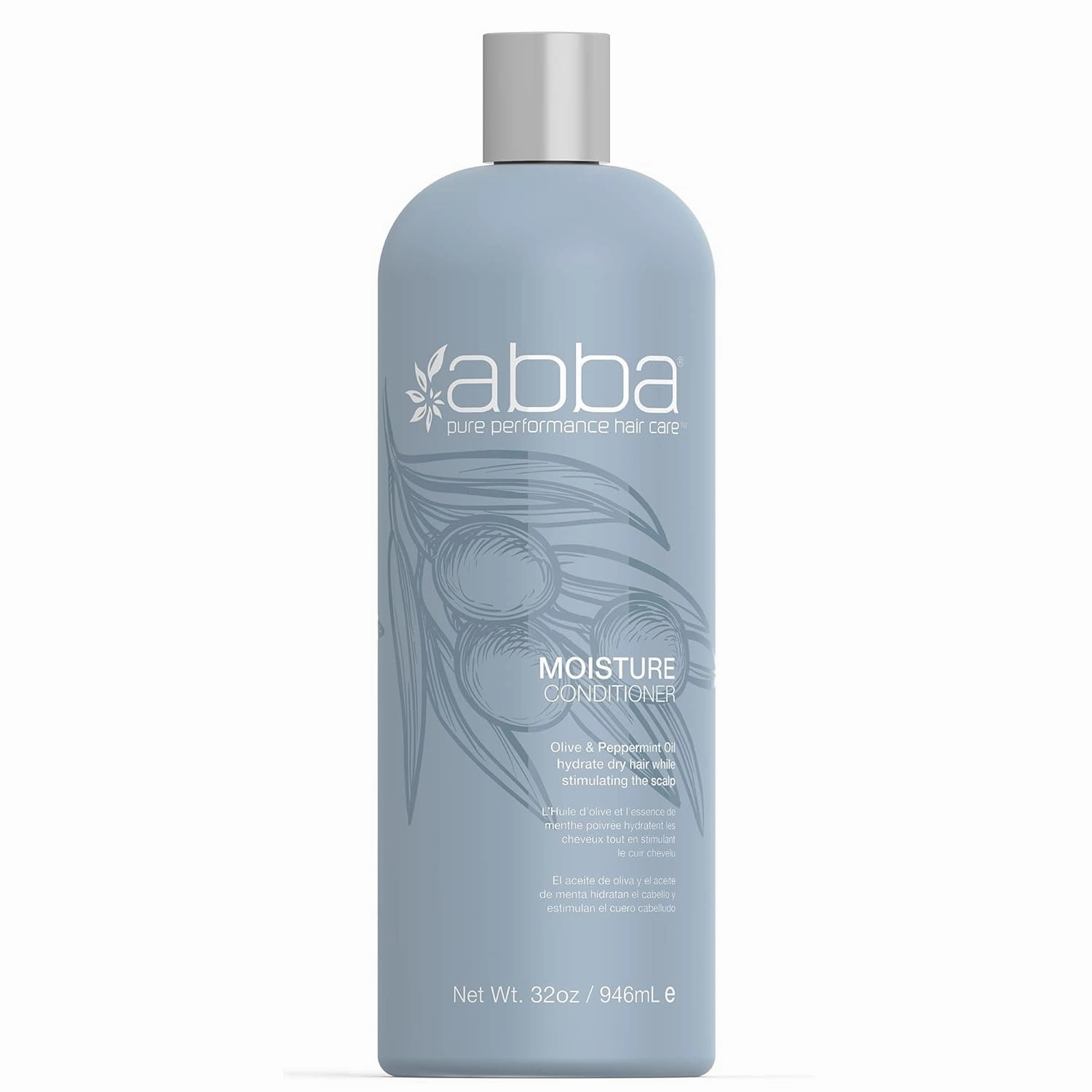 ABBA Moisture Conditioner, Olive & Peppermint Oil, 32 Fl Oz (Pack of 1)