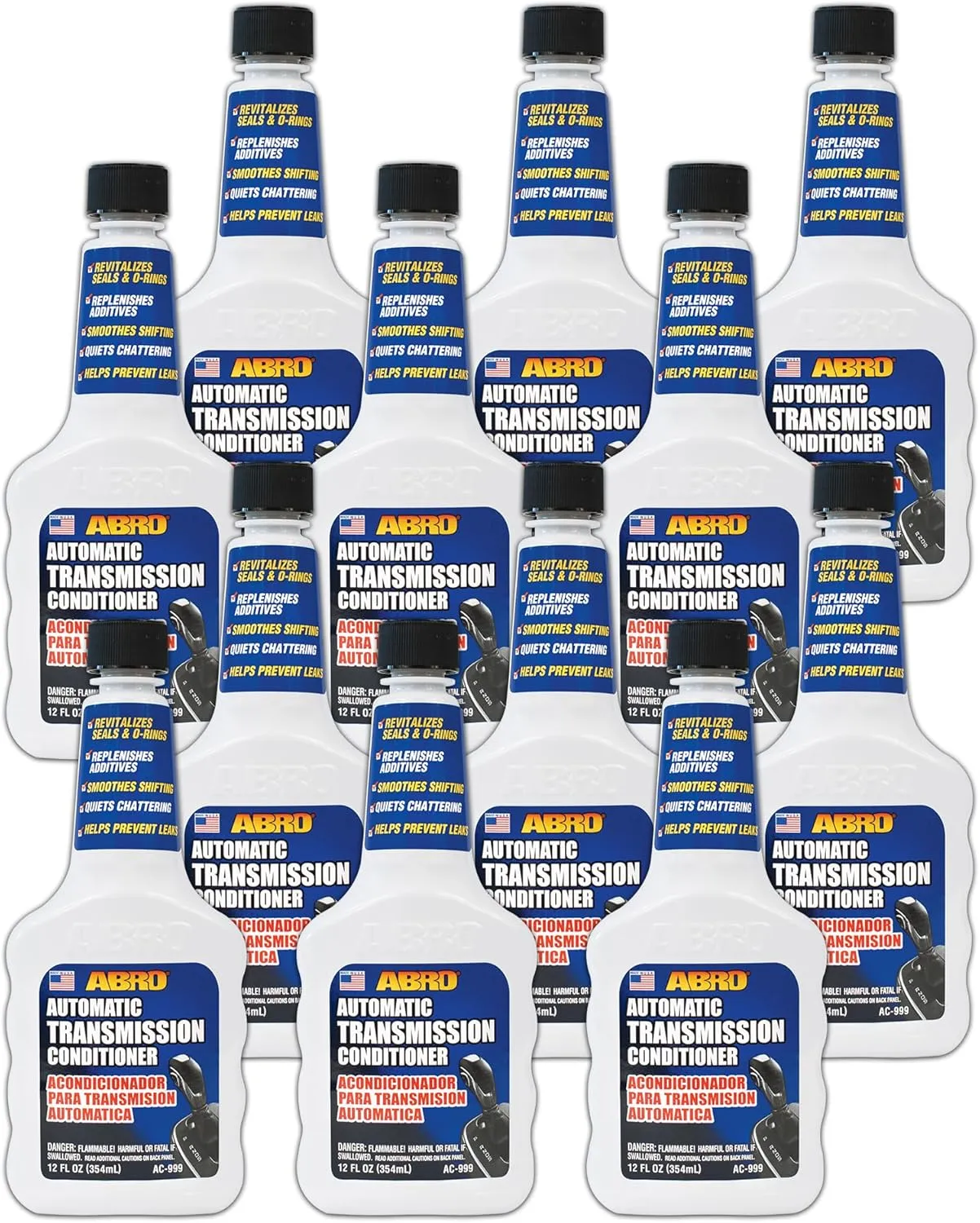 ABRO Automatic Transmission Conditioner, 12 fl oz., Quiets Chattering, Fortifies and Replenishes Automatic Transmission Fluid, Helps Prevent Leaks for Automotive (Pack of 12)