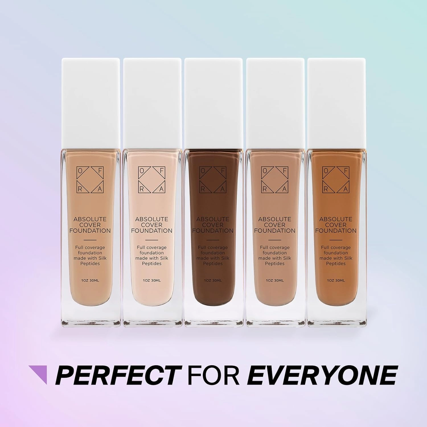 Absolute Cover Foundation #5 | Liquid Medium Coverage Foundation with Natural FInish | Oil-Free Face Makeup | Medium Shade with Cool Undertone | 1oz/30ml
