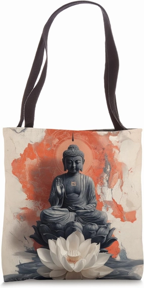 Abstract Buddha In Lotus Flower Spiritual Buddhism Buddhist Tote Bag