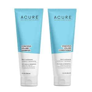 Acure Vivacious Volume Shampoo & Conditioner Set – Lightweight Formula for Full, Bouncy Hair, Enhances Body & Lift, Vegan, 8 Fl Oz Each