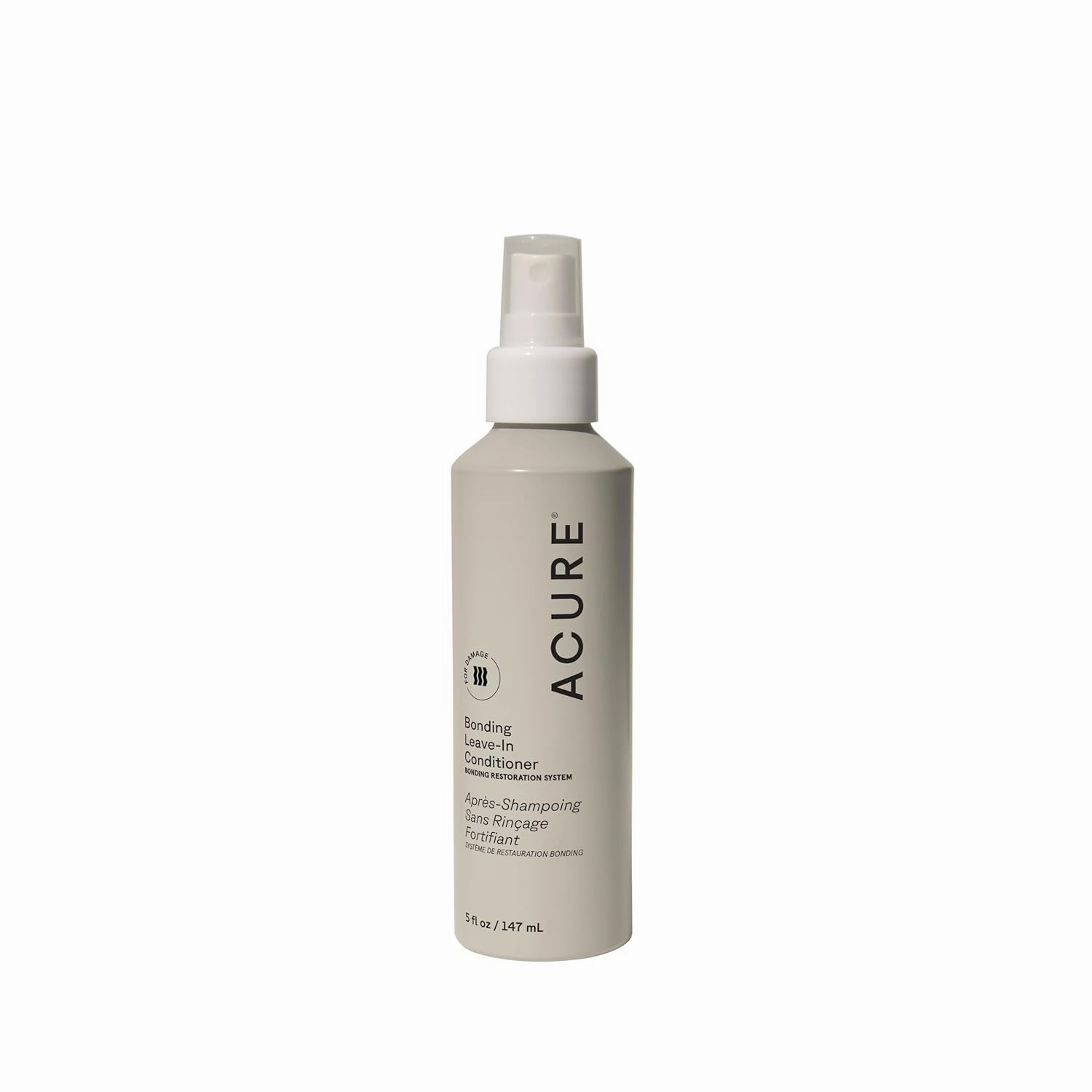 Acure Bonding Leave-In Conditioner – Lightweight Detangler & Frizz Fighter, Provides Heat Protection & Silky Smooth Finish for Manageable Hair, Vegan, 5 Fl Oz