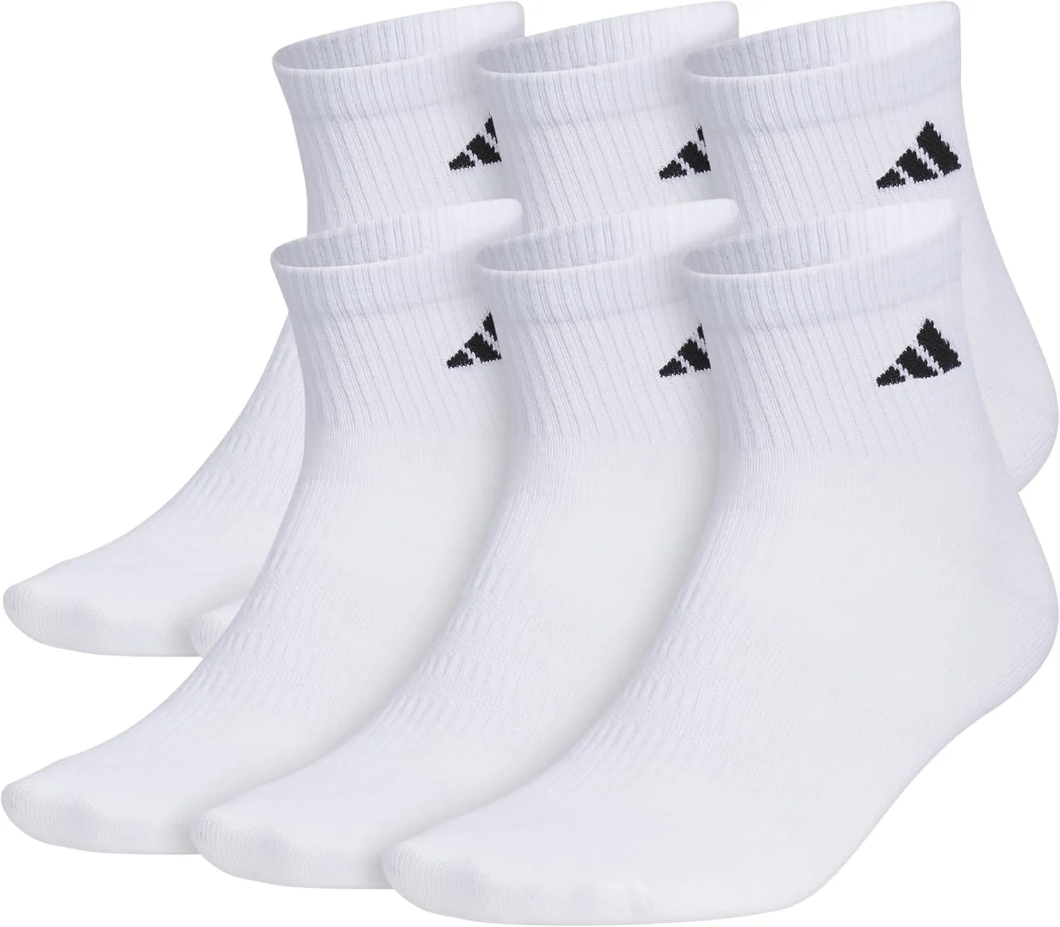 adidas Men's Superlite Quarter Socks 6-Pack, Durable, Lightweight, Athletic Breathable with Compression Arch Support