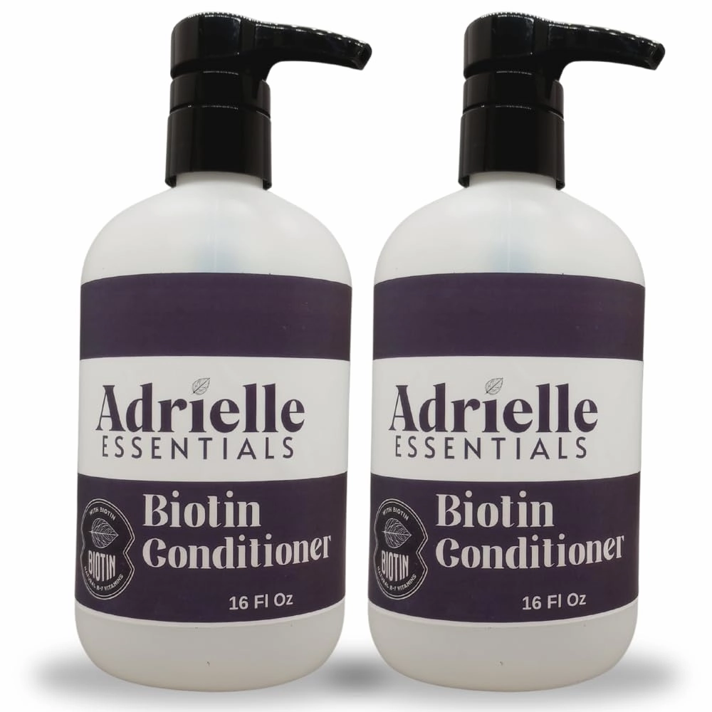 Adrielle Essentials Apples & Eucalyptus Scented Biotin Hair Conditioner, 16 Oz (2 Pack)