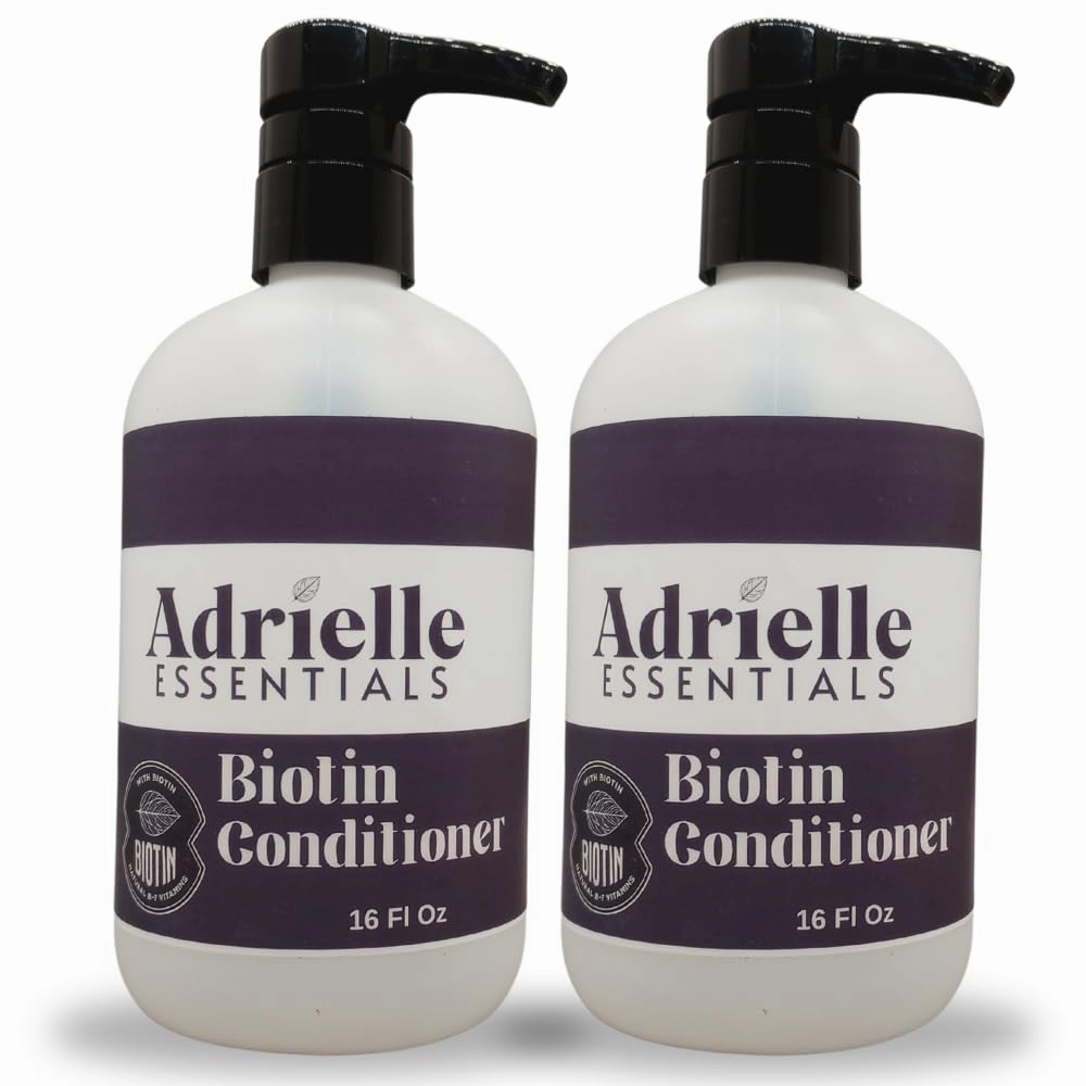 Adrielle Essentials Vanilla Ginger & Brown Sugar Scented Biotin Hair Conditioner, 16 Oz (2 Pack)