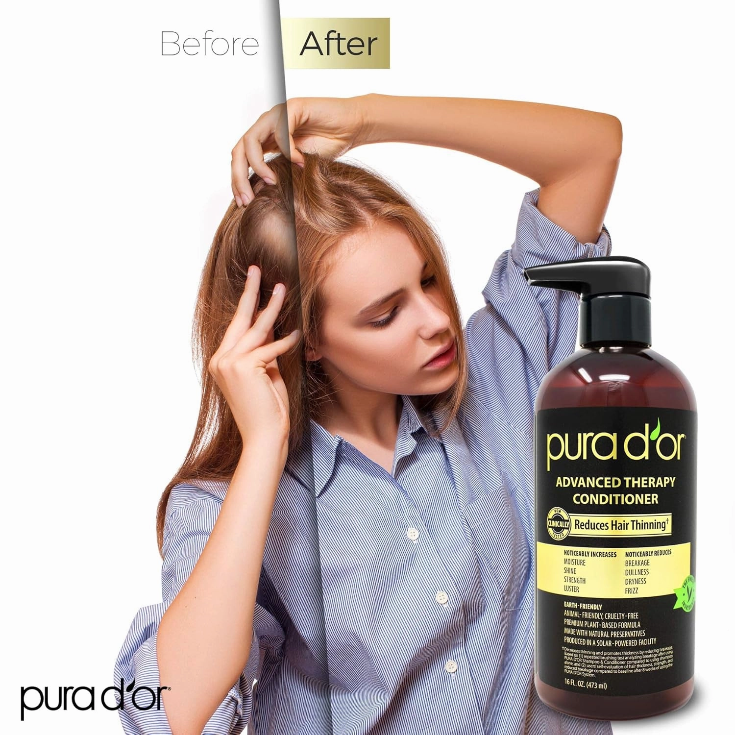 Advanced Therapy Conditioner (16Oz) for Increased Moisture, Strength, Volume & Texture, No Sulfates, Contains Argan Oil & Biotin, All Hair Types, Men & Women (Packaging May Vary)