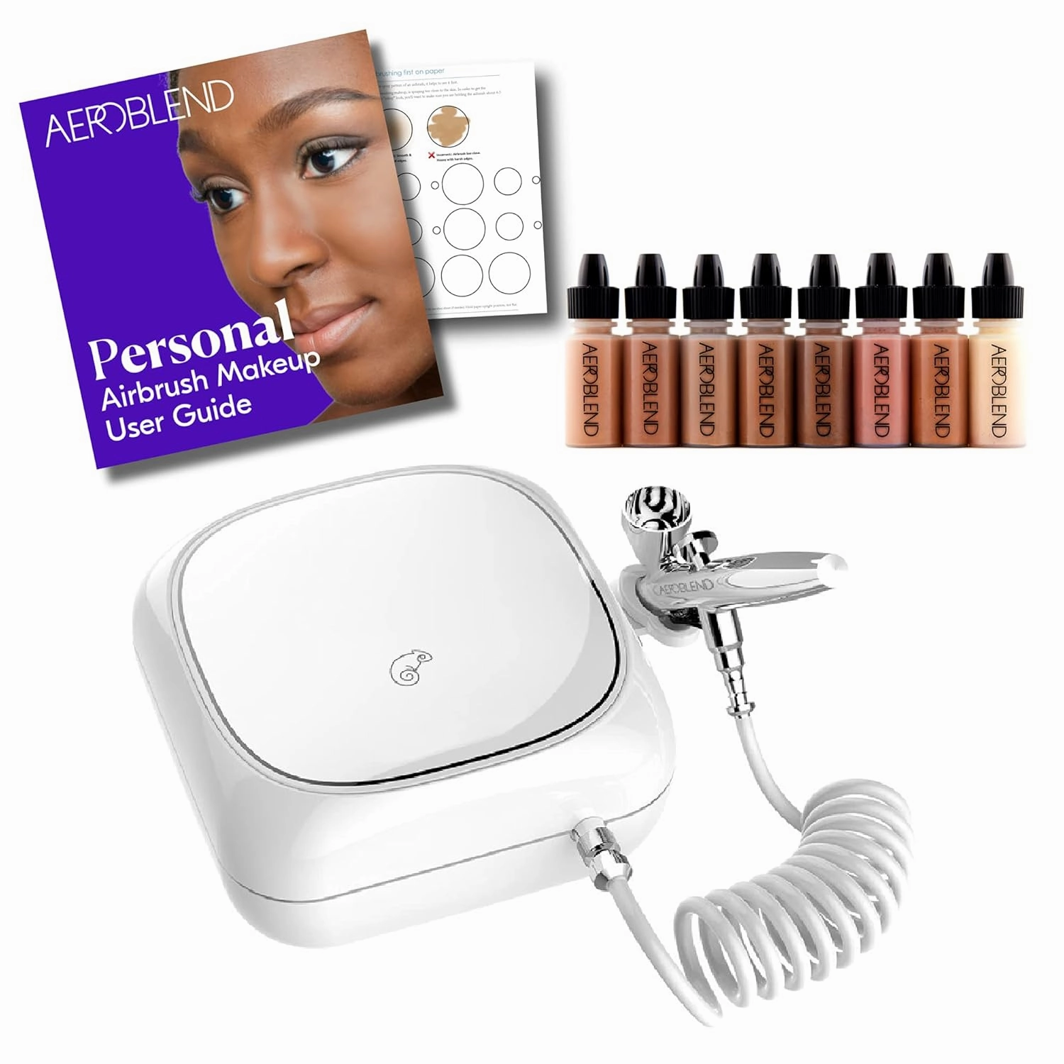 Aeroblend Airbrush Makeup Personal Starter Kit (DEEP Foundation)