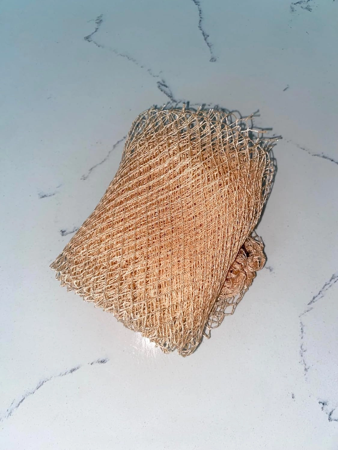 African Mesh Body Sponge, Net Loufah, Net Sponge from Africa (Peach)