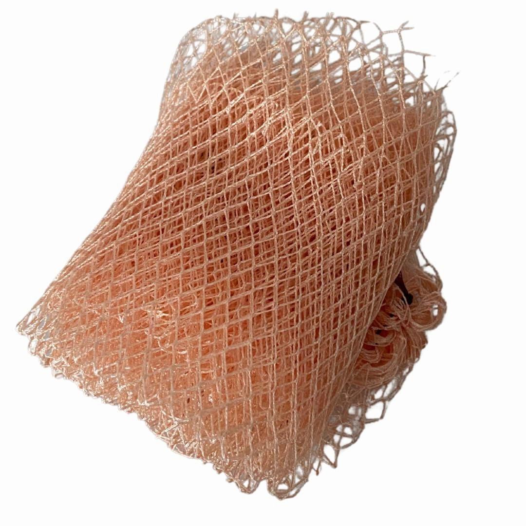 African Mesh Body Sponge, Net Loufah, Net Sponge from Africa (Peach)