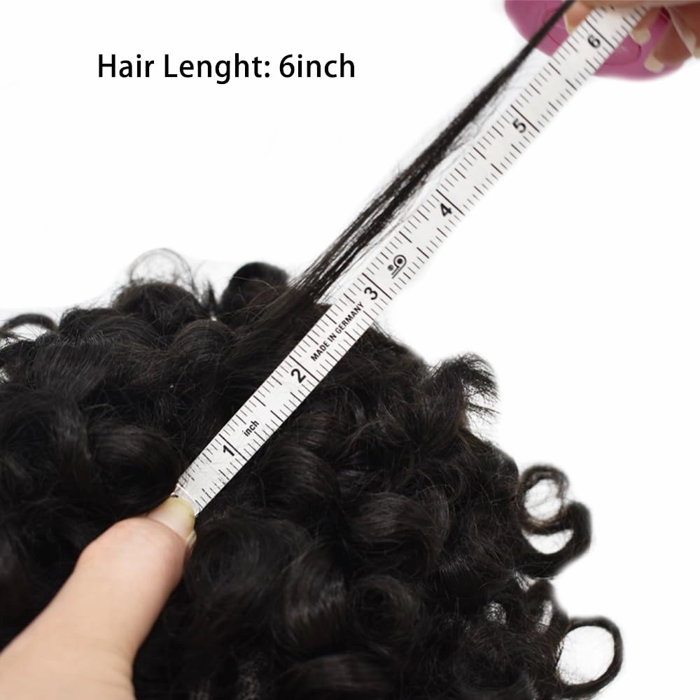 Afro Curl Toupee for Black Men Hair Piece Real Human Hair Full Poly Skin Curly Hair System for Black Men Weave Hair Units African American Mens Toupee 8x10 1# JET BLACK 20MM Afro Wave