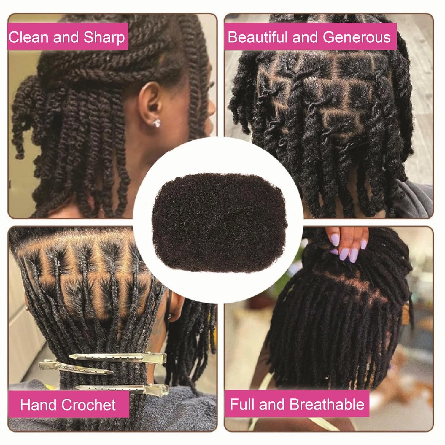 Afro Kinkys Bulk Human Hair 30g -100% Real Human Hair for Mini Twist, Braiding, Loc Extensions & Crochet, Kinky Curly Hair Bundles, Natural Afro Bulk for Dreadlocks (99j wine red, 10)