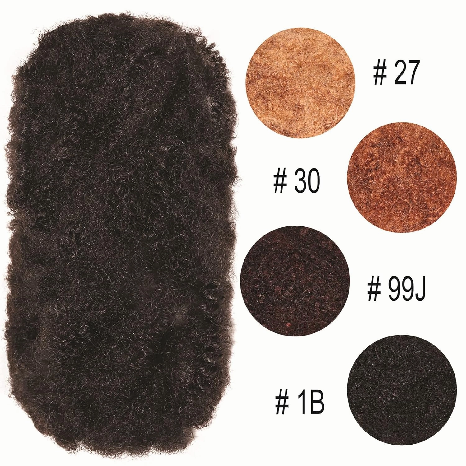 Afro Kinkys Bulk Human Hair 30g -100% Real Human Hair for Mini Twist, Braiding, Loc Extensions & Crochet, Kinky Curly Hair Bundles, Natural Afro Bulk for Dreadlocks(Natural Black, 6)