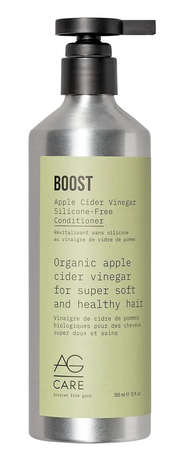AG Care Boost Apple Cider Vinegar Conditioner with Mango Seed Butter - Clarifying Conditioner Deep Moisturizing for High Shine and Healthy Hair, 12 Fl Oz Bottle