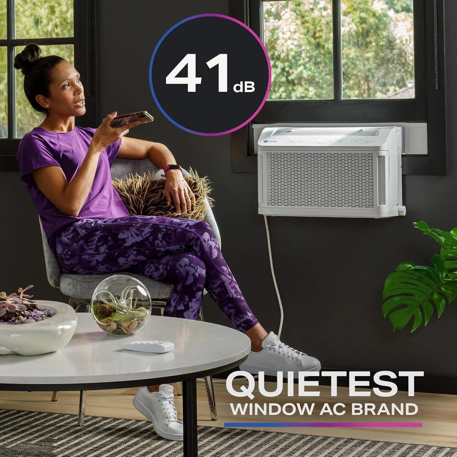 AHTT08BC Clearview Air Conditioner 8,300, WiFi Enabled, Ultra Quiet for Medium Rooms up to 350 Sq. FT, Full Window View with Easy Installation, Flex-Depth Design, 8300 BTU, White