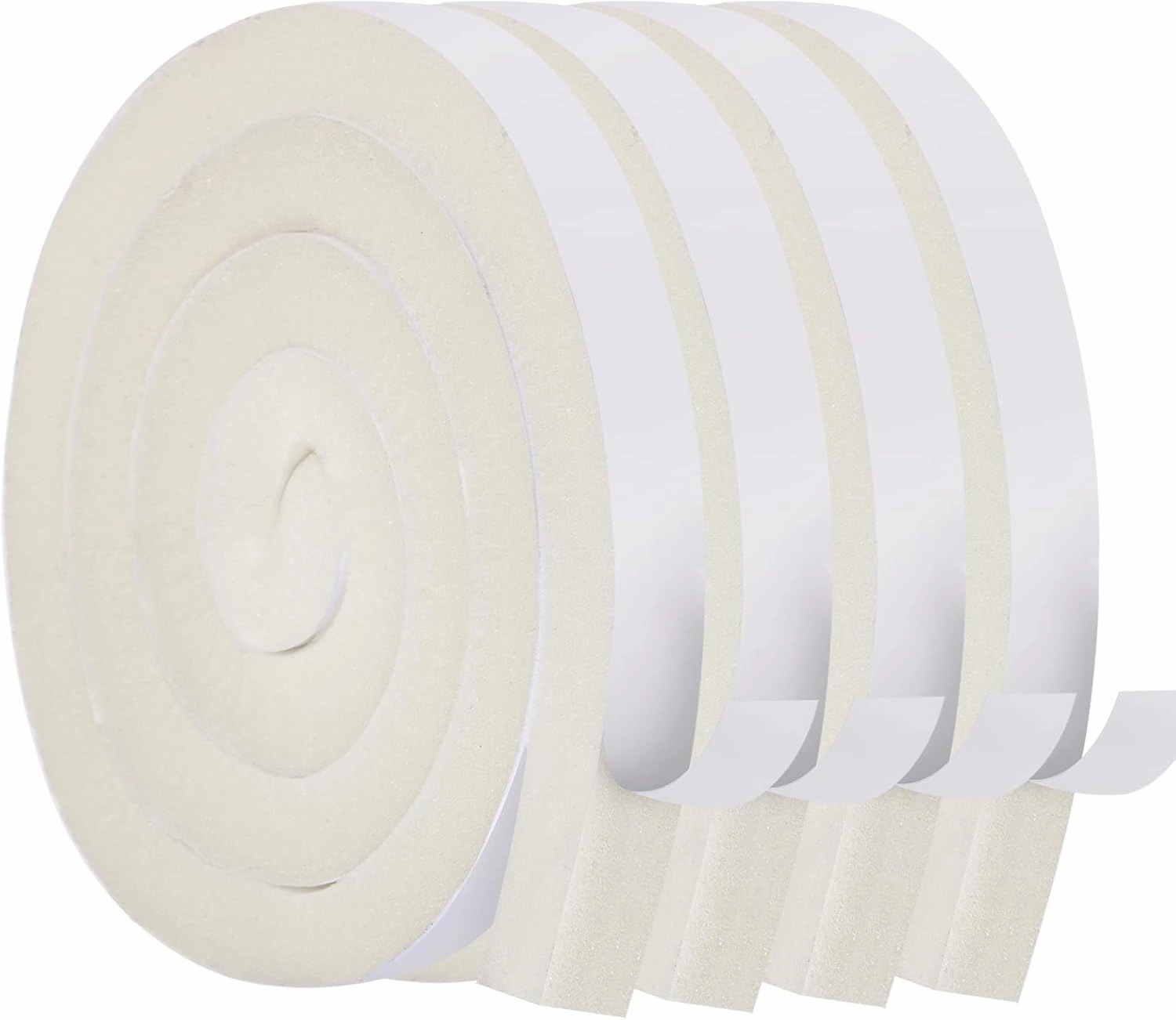 Aiglille Weather Stripping Door Seal 1 Inch W X 1 Inch T, Open Cell Air Conditioner Foam Insulation Window Seal, Total Length 26 Feet (6.5ft x 4 Rolls)