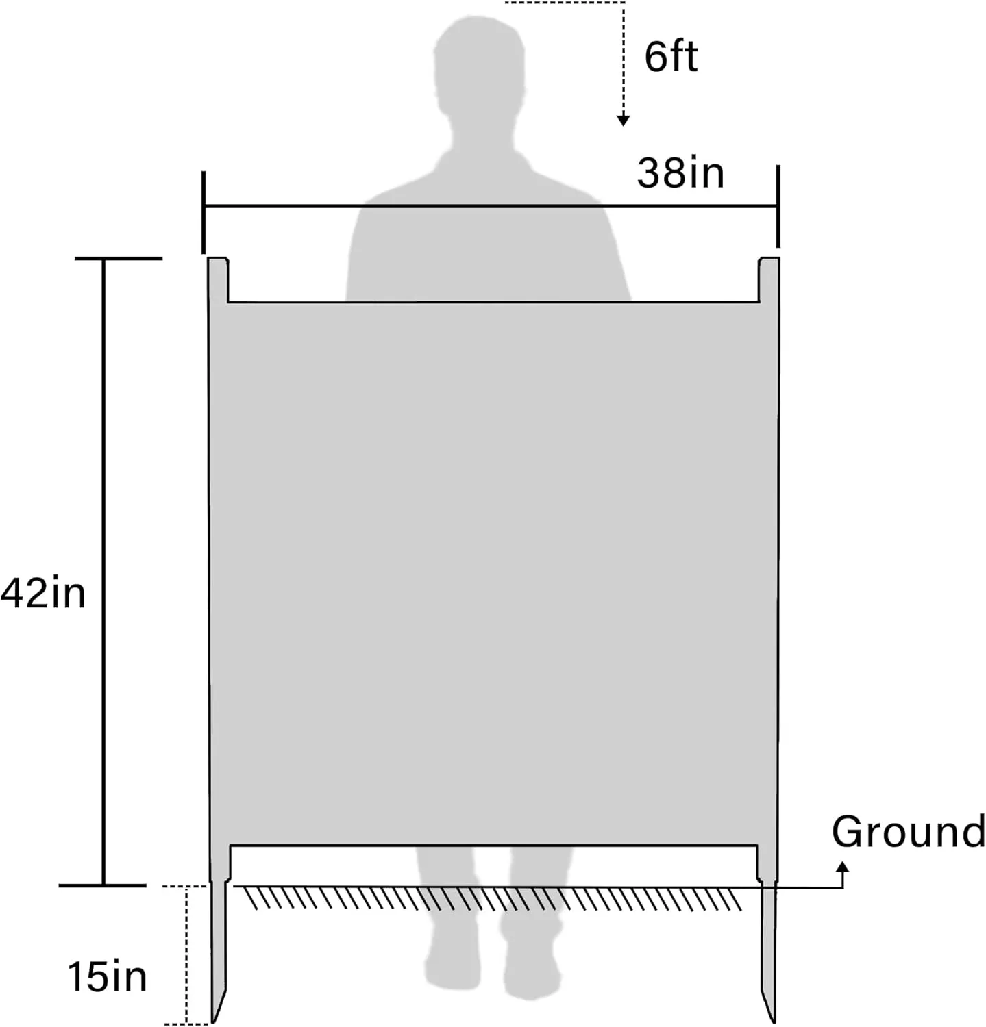 Air Conditioner Fence Wood Privacy Screen，Horizontal Privacy Fence Panels for Outside，Outdoor Trash Can Pool Equipment Enclosure Panels with Metal Stakes，42"" H x 38"" W, 2 Panels, ZL-0020