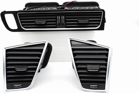 Air conditioning air outlet LHD Front Dash Middle Left Right Air Conditioner AC Vent Grille Frame Outlet Assembly Compatible For Q5 2009-2018 8R1820951 8R1820901(LHD-3PCS SET)