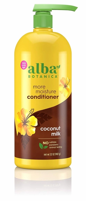 Alba Botanica Conditioner, More Moisture Coconut Milk, 32 oz. (Packaging May Vary)