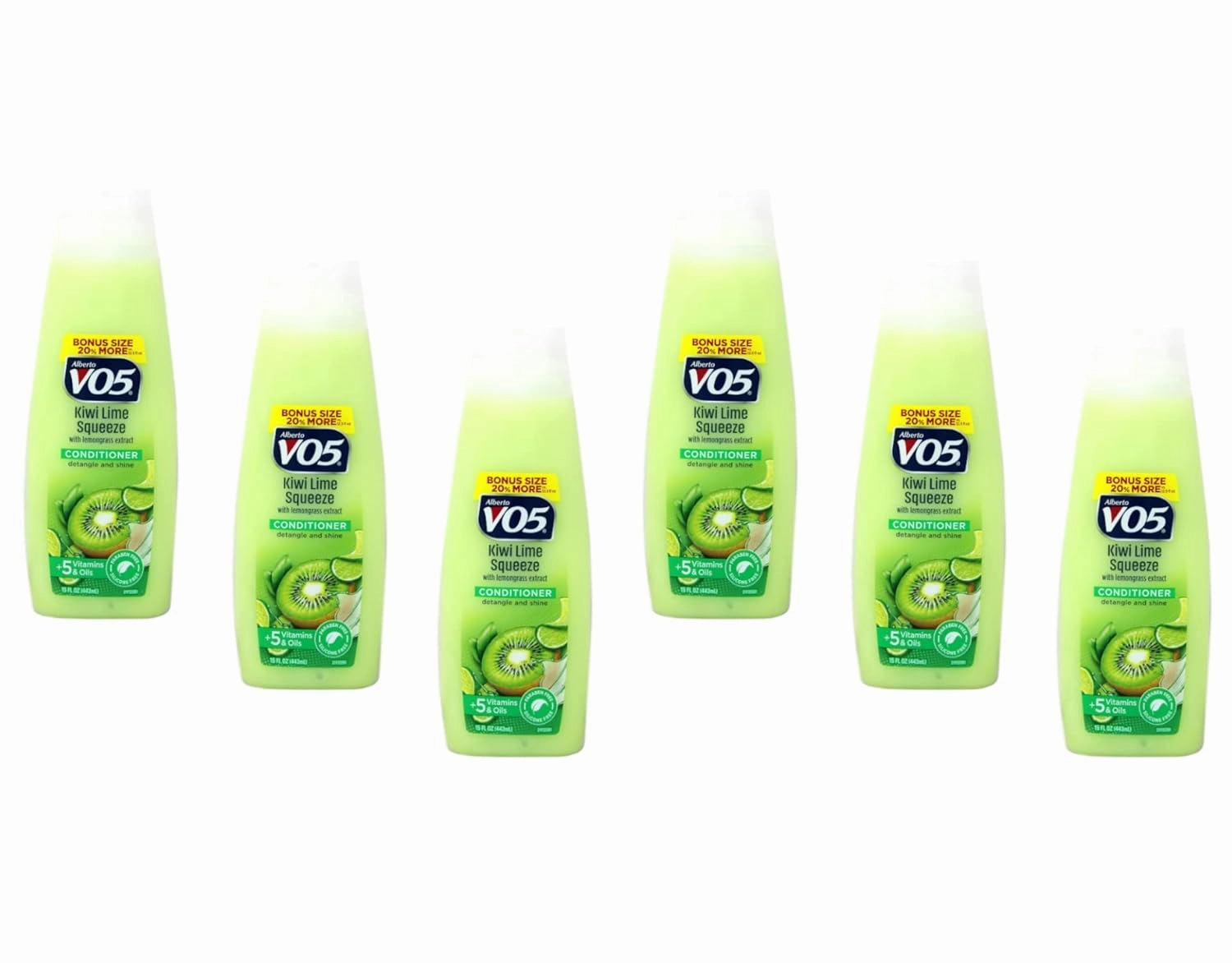 Alberto VO5 Herbal Escapes Clarifying Conditioner Kiwi Lime Squeeze, 15 FZ (Pack of 6)