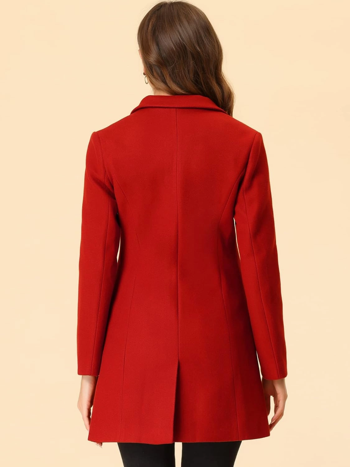 Allegra K Women's 2024 Pea Coat Single Breasted Long Winter Coats for Women