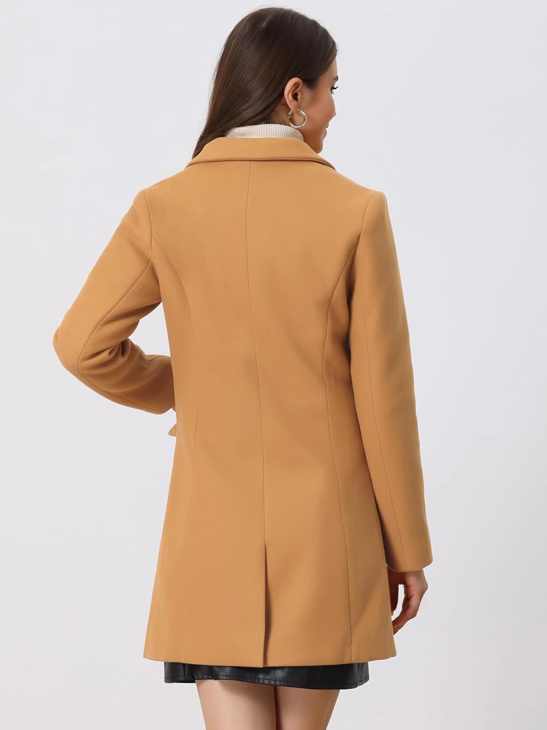 Allegra K Women's 2024 Pea Coat Single Breasted Long Winter Coats for Women