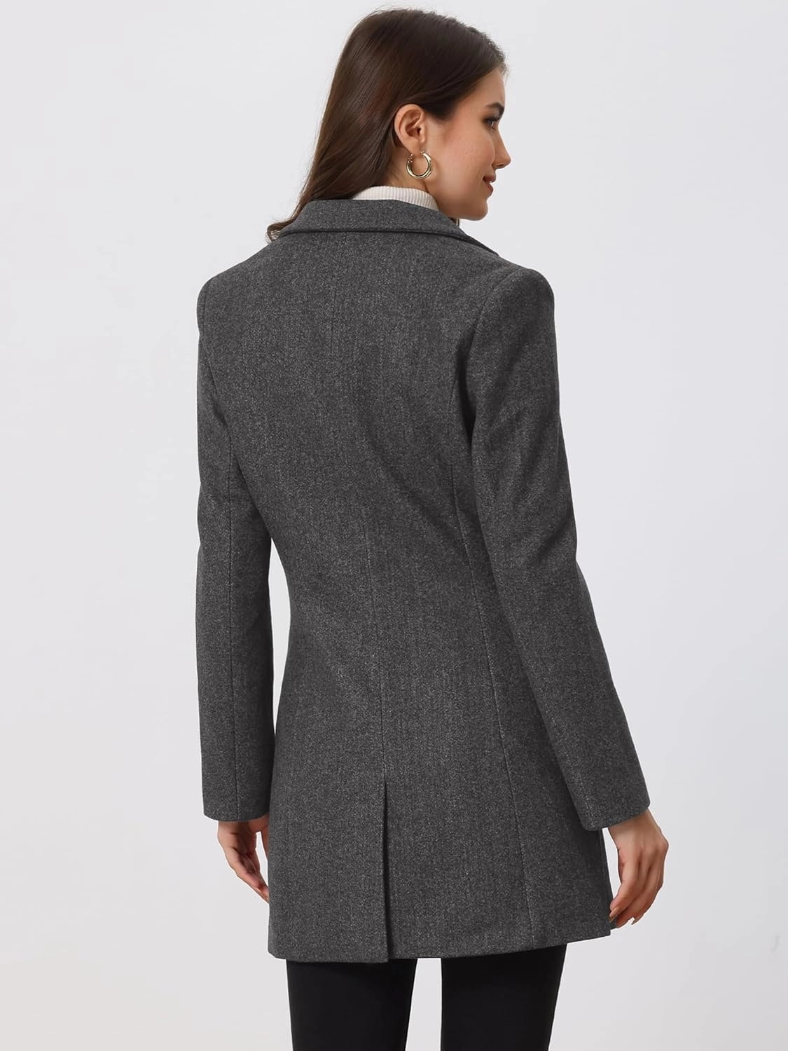 Allegra K Women's 2024 Pea Coat Single Breasted Long Winter Coats for Women