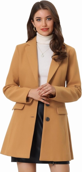 Allegra K Women's 2024 Pea Coat Single Breasted Long Winter Coats for Women
