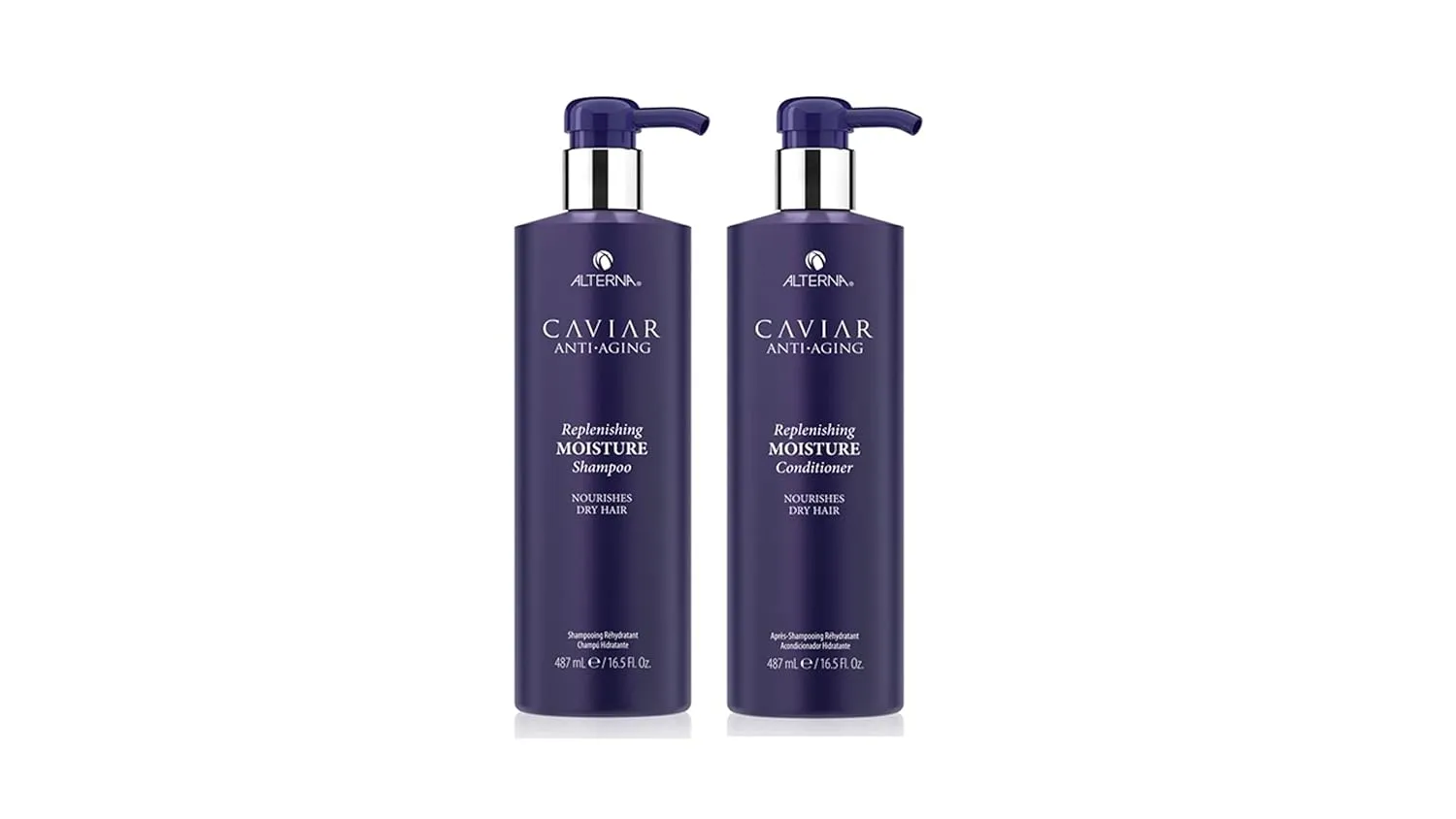 Alterna Haircare CAVIAR Anti-Aging Replenishing Moisture Shampoo and Conditioner Jumbo Set, 16.5oz each | Protects, Restores and Hydrates | Sulfate Free