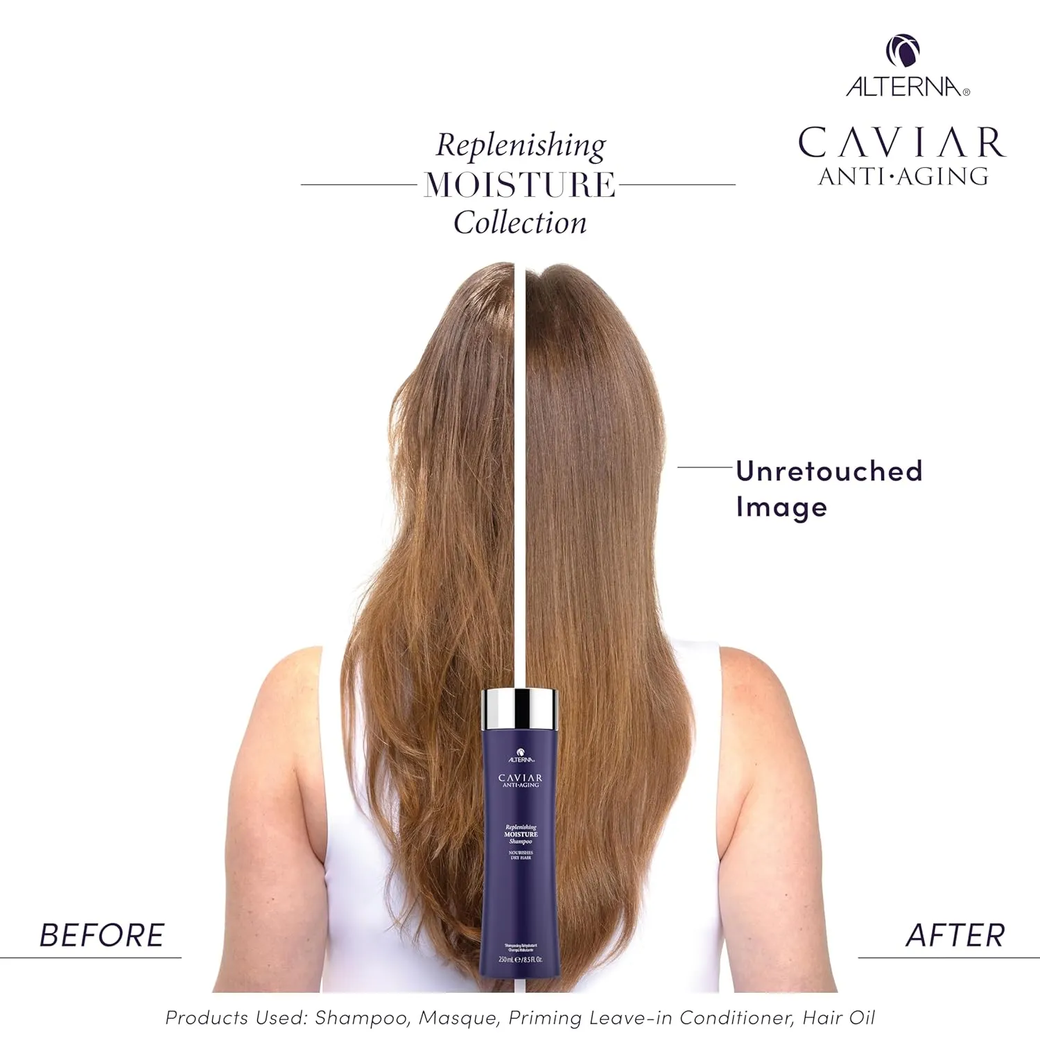 Alterna Haircare CAVIAR Anti-Aging Replenishing Moisture Shampoo and Conditioner Set, 16.5 Fl Oz | Protects, Restores and Hydrates | Sulfate Free