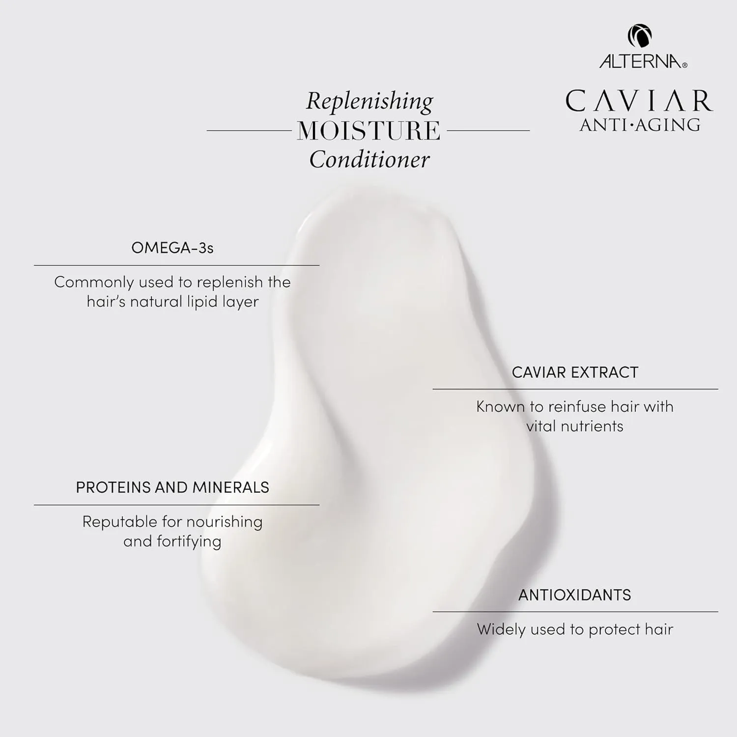 Alterna Haircare CAVIAR Anti-Aging Replenishing Moisture Shampoo and Conditioner Set, 16.5 Fl Oz | Protects, Restores and Hydrates | Sulfate Free