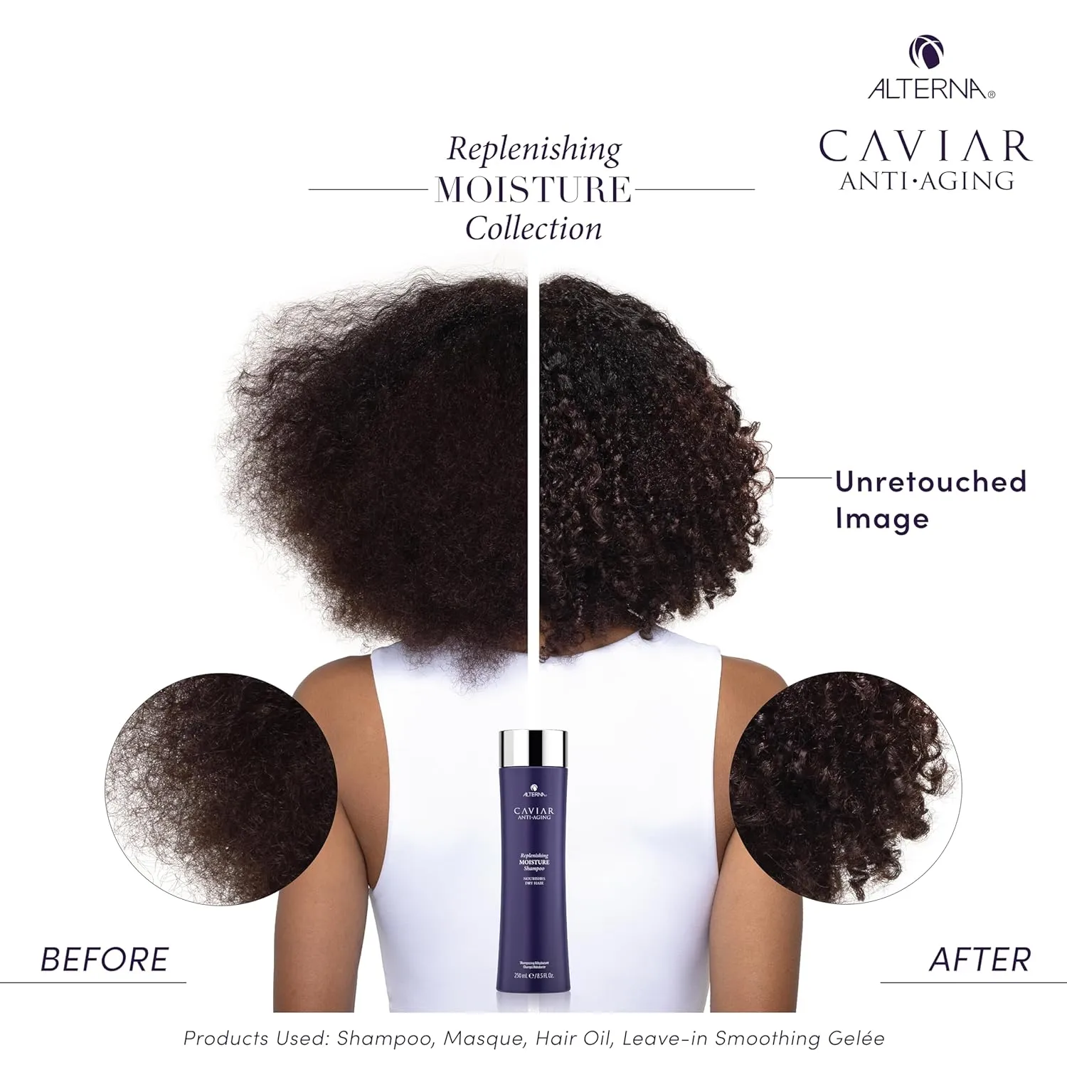 Alterna Haircare CAVIAR Anti-Aging Replenishing Moisture Shampoo and Conditioner Set, 16.5 Fl Oz | Protects, Restores and Hydrates | Sulfate Free