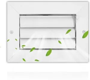 Aluminum 6 x 4 in (Duct Opening) 1-Way Air Duct Register Vent Cover for Ceiling and Wall - Modern HVAC Louver Vent Cover Adjustable – Durable Rustproof Wall Grille – Overall Size 7-5/8 x 5-5/8 Inch