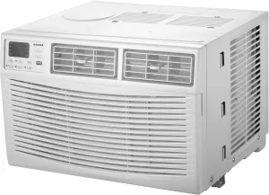 Amana 8,000 BTU Window Air Conditioner with Dehumidifier, 115V, Window AC for Rooms up to 350 Sq. Ft., Bedrooms, Bathrooms, and Nurseries with Remote Control, Digital Display, Timer, 3 Cooling Speeds