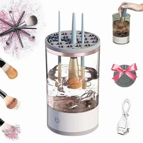 Amarune Electric Makeup Brush Cleaner, Beauty Swirl Cosmetic Brush Cleaner, Loyaltyness Electric Brush Cleaner Makeup, Limpiador De Brochas De Maquillaje, for All Size Makeup Brush (White)